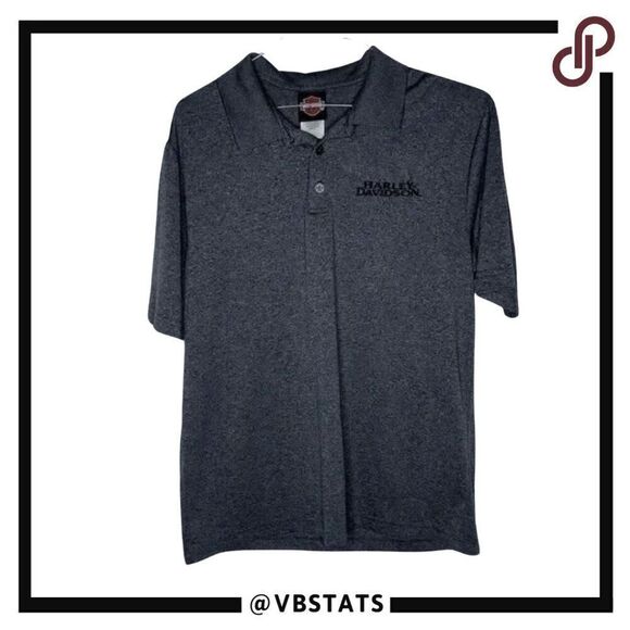 Harley-Davidson‎ Gunmetal Gray Polo with Palm Springs Logo Size Large - Picture 1 of 6